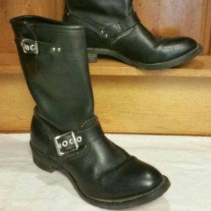 Harley Davidson Womens 8 /38.5 Pull On Harness Black Leather Motorcycle Boot USA